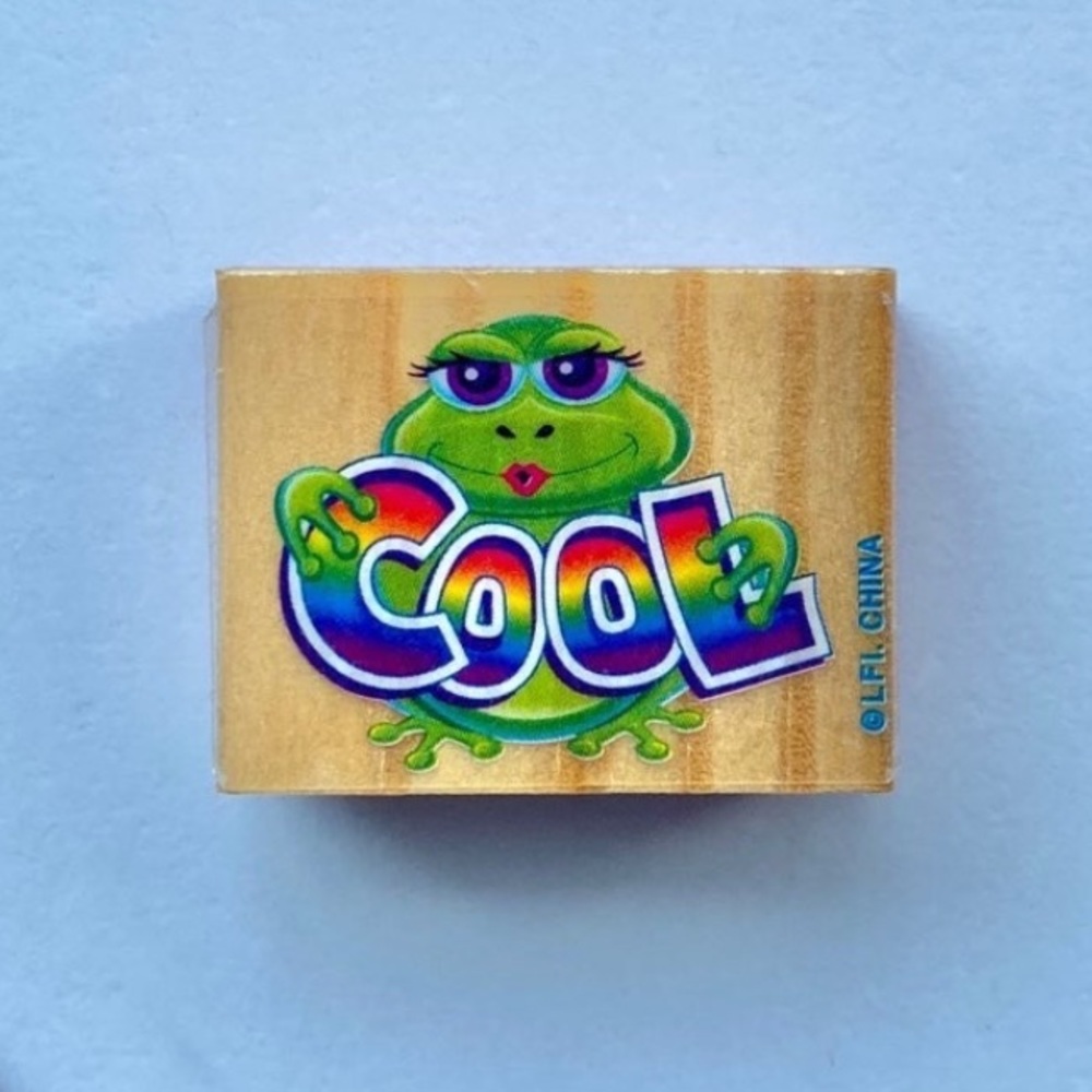 VTG Lisa Frank “Cool” frog rubber stamp